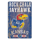 Kansas Jayhawks Sign 11x17 Wood Slogan Design-0