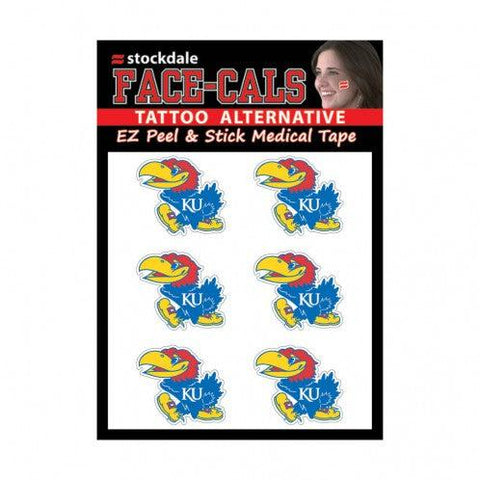 Kansas Jayhawks Tattoo Face Cals - Team Fan Cave