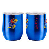 Kansas Jayhawks Travel Tumbler 16oz Stainless Steel Curved-0