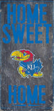 Kansas Jayhawks Wood Sign - Home Sweet Home 6x12 - Special Order