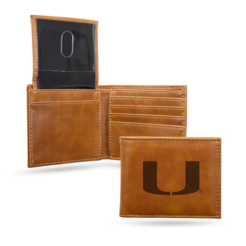 Miami Hurricanes Wallet Billfold Laser Engraved-0