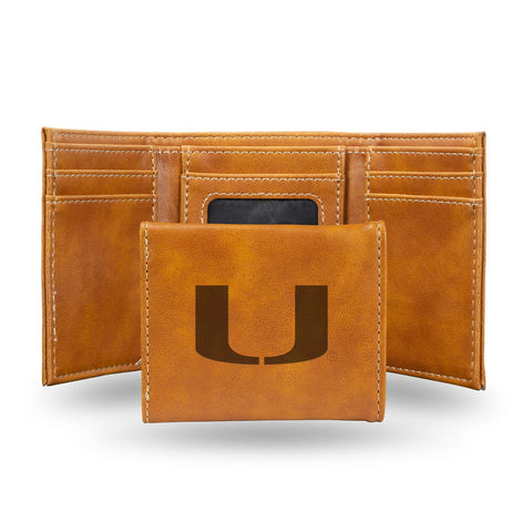 Miami Hurricanes Wallet Trifold Laser Engraved-0