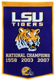 LSU Tigers Banner 24x36 Wool Dynasty 2007 Champ - Team Fan Cave