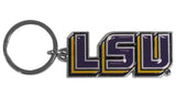 LSU Tigers Chrome Logo Cut Keychain - Team Fan Cave