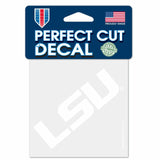 LSU Tigers Decal 4x4 Perfect Cut White - Special Order