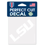 LSU Tigers Decal 4x4 Perfect Cut White-0