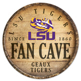 LSU Tigers Sign Wood 14 Inch Round Barrel Top Design-0