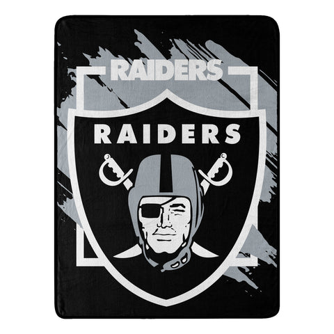 Las Vegas Raiders Blanket 46x60 Micro Raschel Dimensional Design Rolled