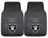 Las Vegas Raiders Car Mats Heavy Duty 2 Piece Vinyl - Team Fan Cave