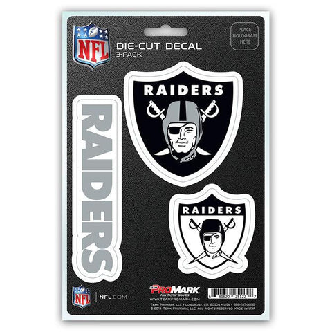 Las Vegas Raiders Decal Die Cut Team 3 Pack - Team Fan Cave