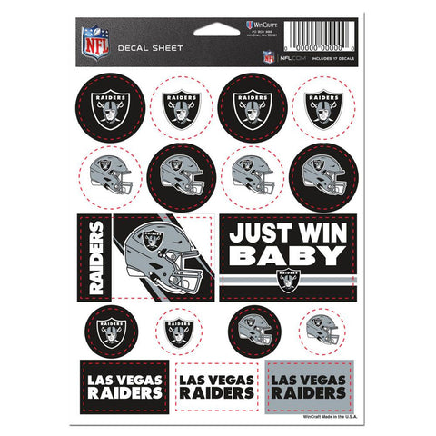 Las Vegas Raiders Decal Sheet 5x7 Vinyl-0