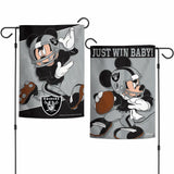 Las Vegas Raiders Flag 12x18 Garden Style 2 Sided Disney - Special Order