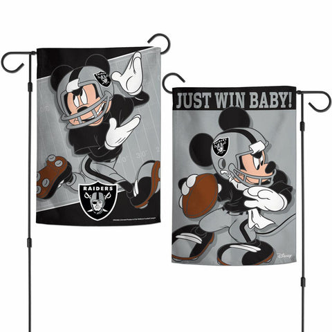 Las Vegas Raiders Flag 12x18 Garden Style 2 Sided Disney - Special Order