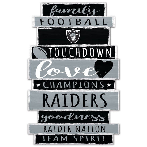 Las Vegas Raiders Sign 11x17 Wood Family Word Design-0