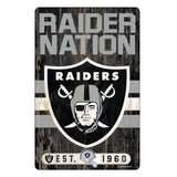 Las Vegas Raiders Sign 11x17 Wood Slogan Design-0