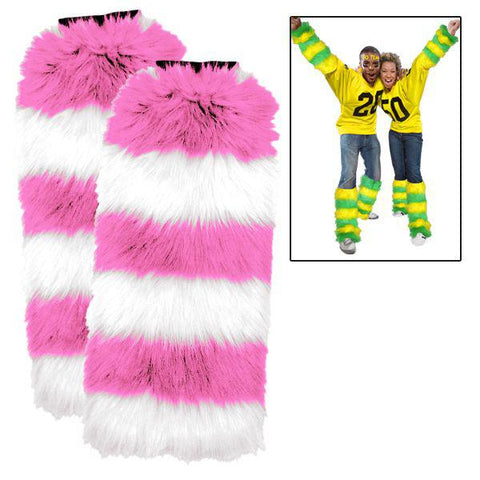 Leg Warmers 2 Pack Pink/White - Team Fan Cave