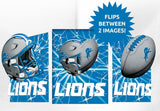 Detroit Lions 3D Art Print 12x16 Lightning Flip-0