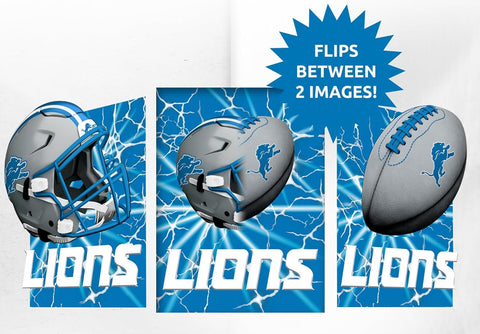 Detroit Lions 3D Art Print 12x16 Lightning Flip-0