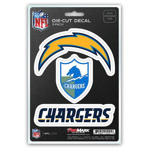 Los Angeles Chargers Decal Die Cut Team 3 Pack - Team Fan Cave