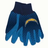 Los Angeles Chargers Gloves Two Tone Style Adult Size