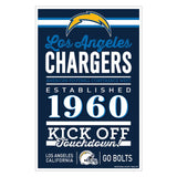 Los Angeles Chargers Sign 11x17 Wood Established Design-0