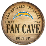 Los Angeles Chargers Sign Wood 14 Inch Round Barrel Top Design-0