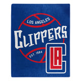 Los Angeles Clippers Blanket 50x60 Raschel Blacktop Design - Special Order - Team Fan Cave