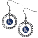 Los Angeles Dodgers Earrings Hoop Rhinestone - Team Fan Cave