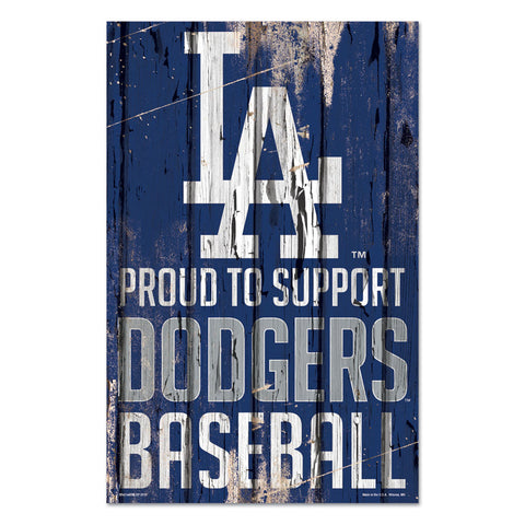 Los Angeles Dodgers Sign 11x17 Wood Proud to Support Design-0