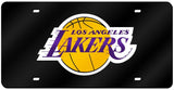 Los Angeles Lakers License Plate Laser Cut Black - Team Fan Cave