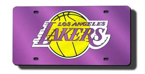 Los Angeles Lakers License Plate Laser Cut Light Purple - Team Fan Cave