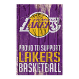 Los Angeles Lakers Sign 11x17 Wood Proud to Support Design-0