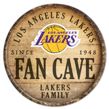 Los Angeles Lakers Sign Wood 14 Inch Round Barrel Top Design - Special Order-0