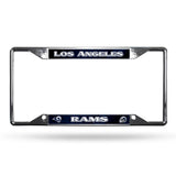 Los Angeles Rams License Plate Frame Chrome EZ View New - Team Fan Cave