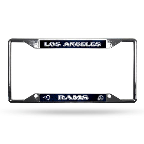 Los Angeles Rams License Plate Frame Chrome EZ View New - Team Fan Cave