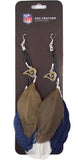 Los Angeles Rams Team Color Feather Earrings - Team Fan Cave