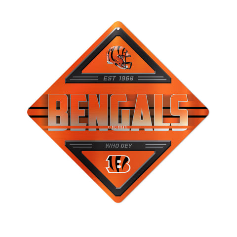 Cincinnati Bengals Sign Metal Diamond Shape-0