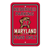 Maryland Terrapins Sign 12x18 Plastic Reserved Parking Style CO