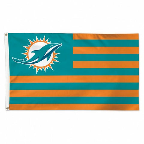 Miami Dolphins Flag 3x5 Deluxe Americana Design