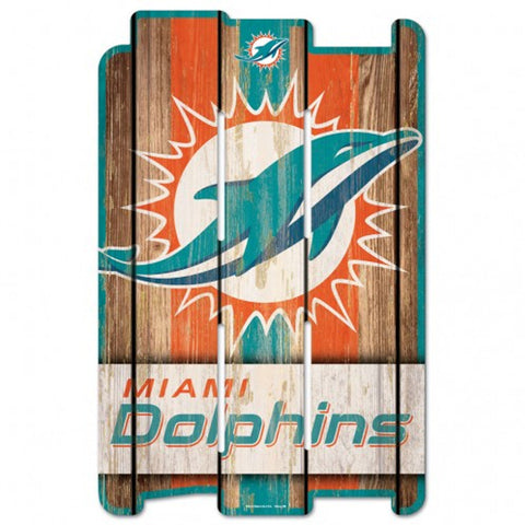 Miami Dolphins Sign 11x17 Wood Fence Style-0