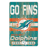 Miami Dolphins Sign 11x17 Wood Slogan Design-0