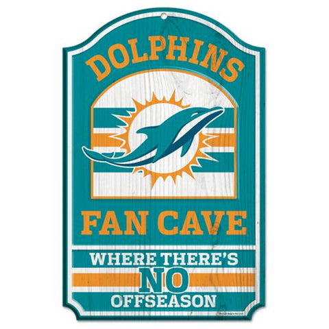 Miami Dolphins Wood Sign - 11"x17" Fan Cave Design-0