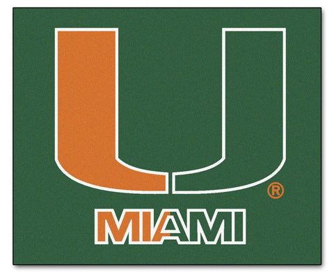 Miami Hurricanes Area Rug - Tailgater, 'U' Design - Special Order