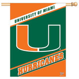 Miami Hurricanes Banner 28x40 Vertical - Team Fan Cave