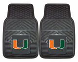 Miami Hurricanes Car Mats Heavy Duty 2 Piece Vinyl