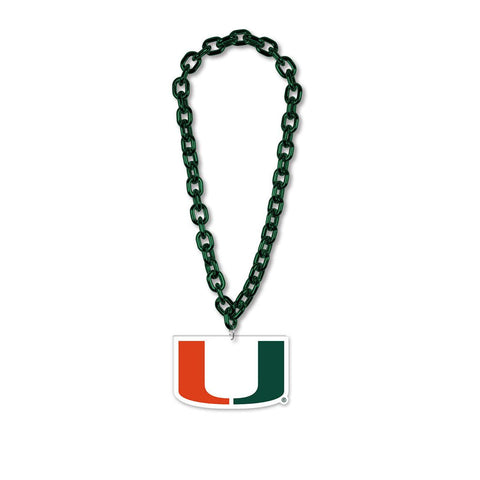 Miami Hurricanes Necklace Big Fan Chain-0