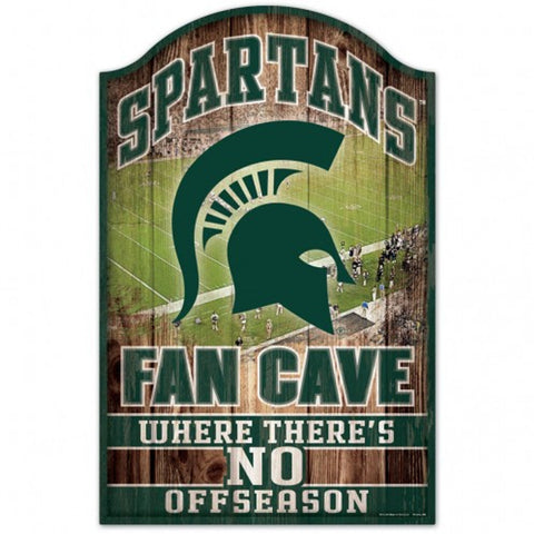 Michigan State Spartans Sign 11x17 Wood Fan Cave Design - Special Order