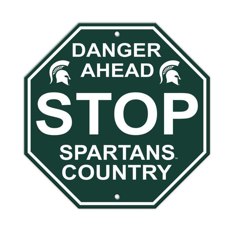 Michigan State Spartans Sign 12x12 Plastic Stop Style - Special Order