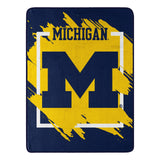 Michigan Wolverines Blanket 46x60 Micro Raschel Dimensional Design Rolled