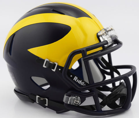 Michigan Wolverines Helmet Riddell Replica Mini Speed Style Painted Design-0